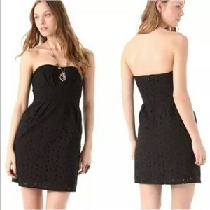 BB Dakota Ledell Black Strapless Eyelet Dress